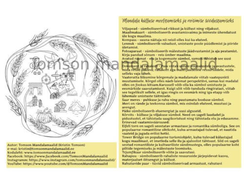 Mandala külluse meelitamiseks ja reisimise soodustamiseks sümbolite selgitustega