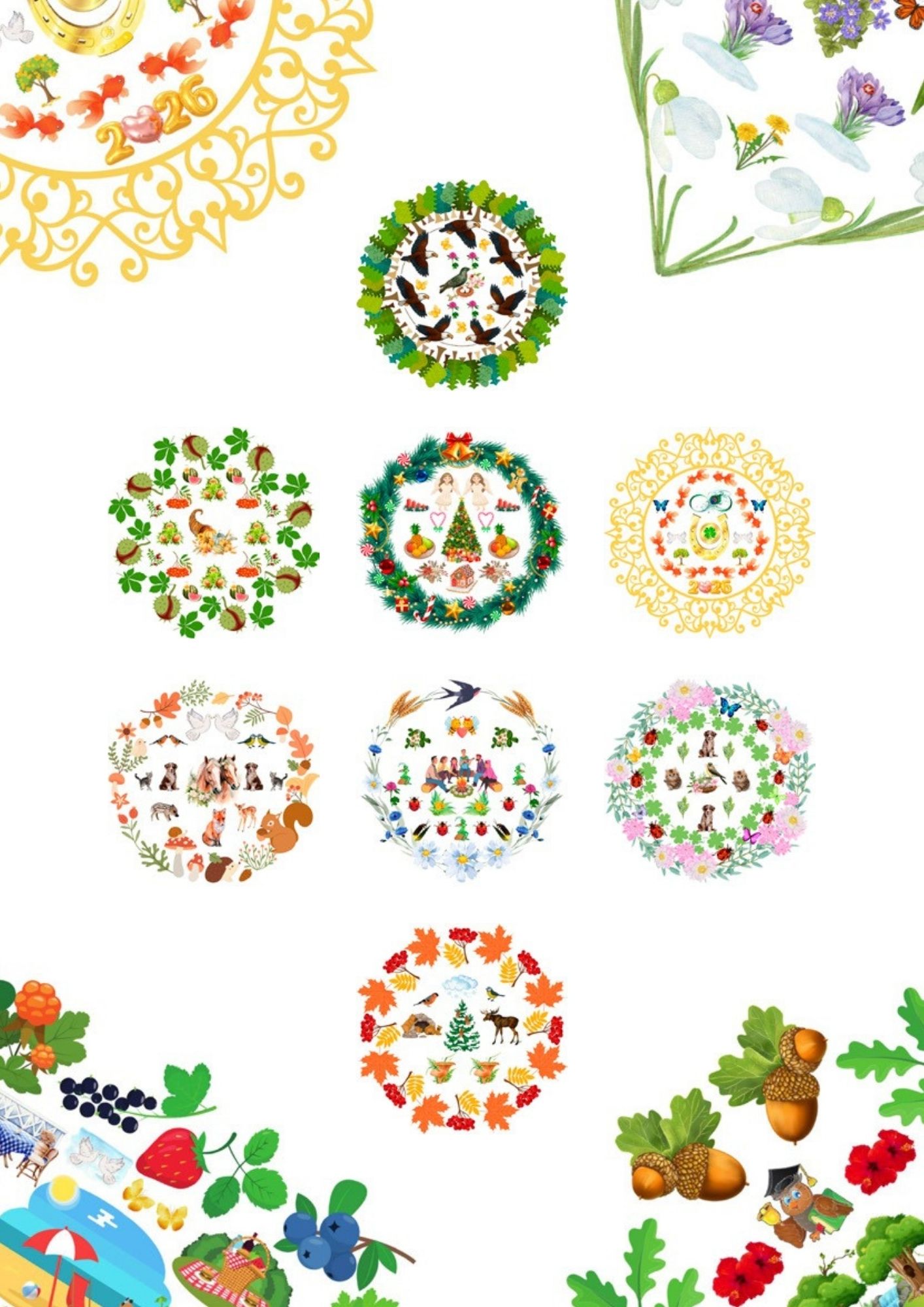 Mandala kalender 2026 tagakaas